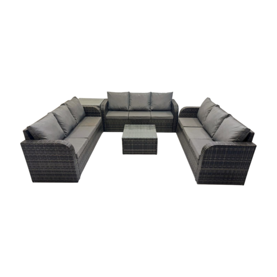 Ensembles de meubles de jardin 9 places ensemble de canapés en rotin avec table basse carrée table d'appoint