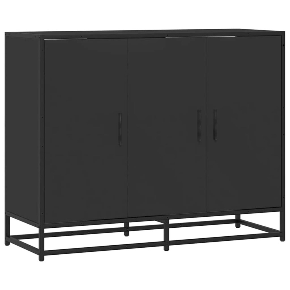 Buffet noir 94x35x76 cm bois d’ingénierie