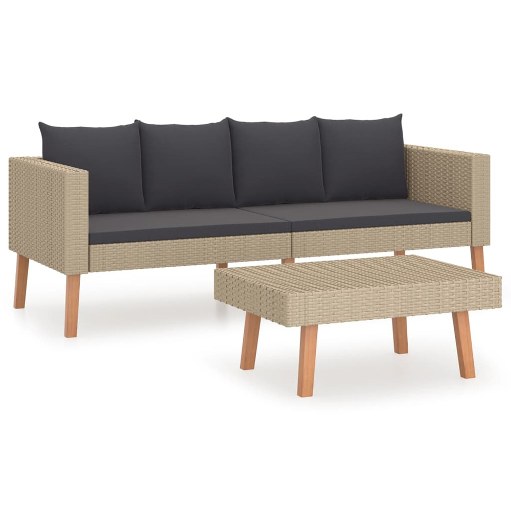 Salon de jardin 2 pcs avec coussins
