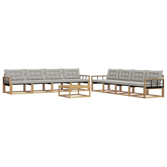 Ensemble de canapés d'extérieur 9 pc blanc et gris clair