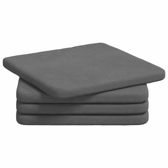 Coussins de siège 4 pcs gris foncé 40 x 40 x 3 cm