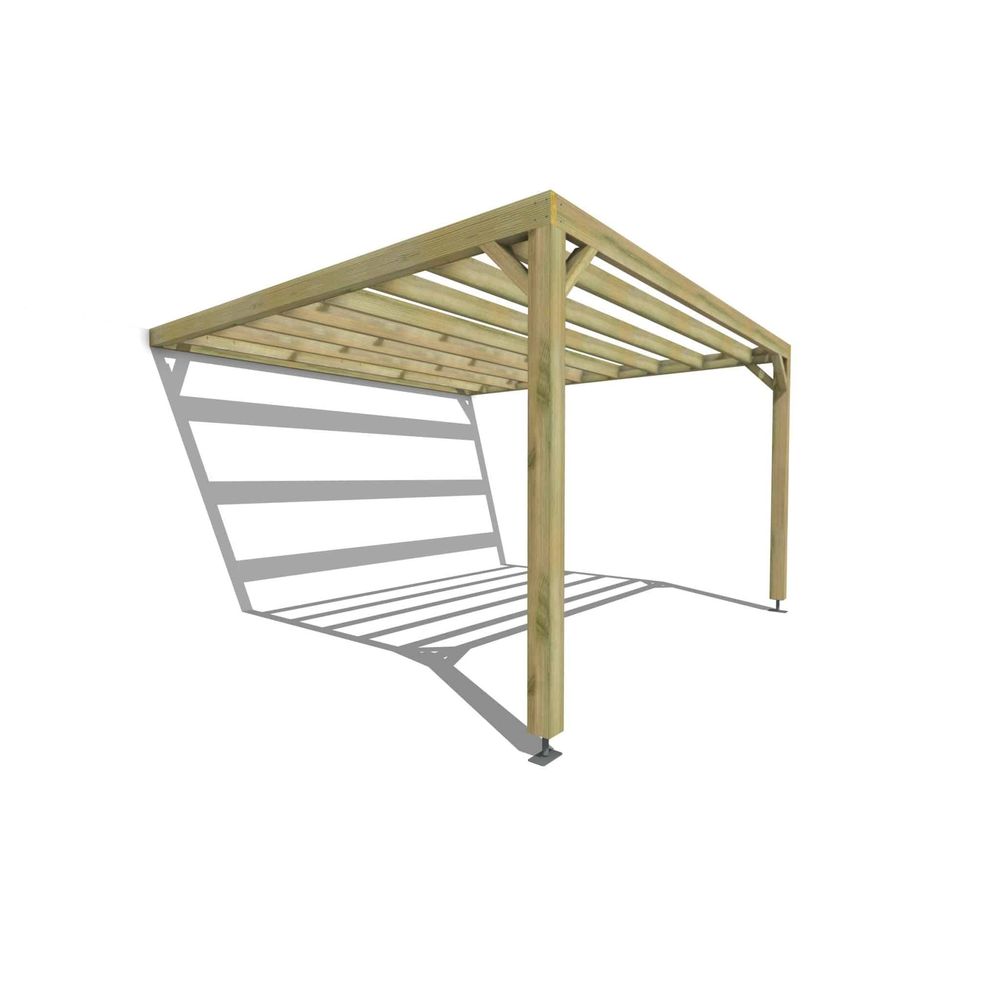 Pergola bois • 4m x 4m • adossée • sens largeur • livraison comprise