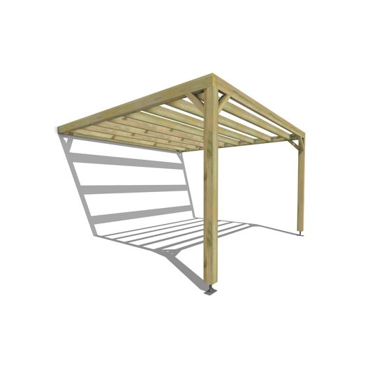 Pergola bois • 4m x 4m • adossée • sens largeur • livraison comprise