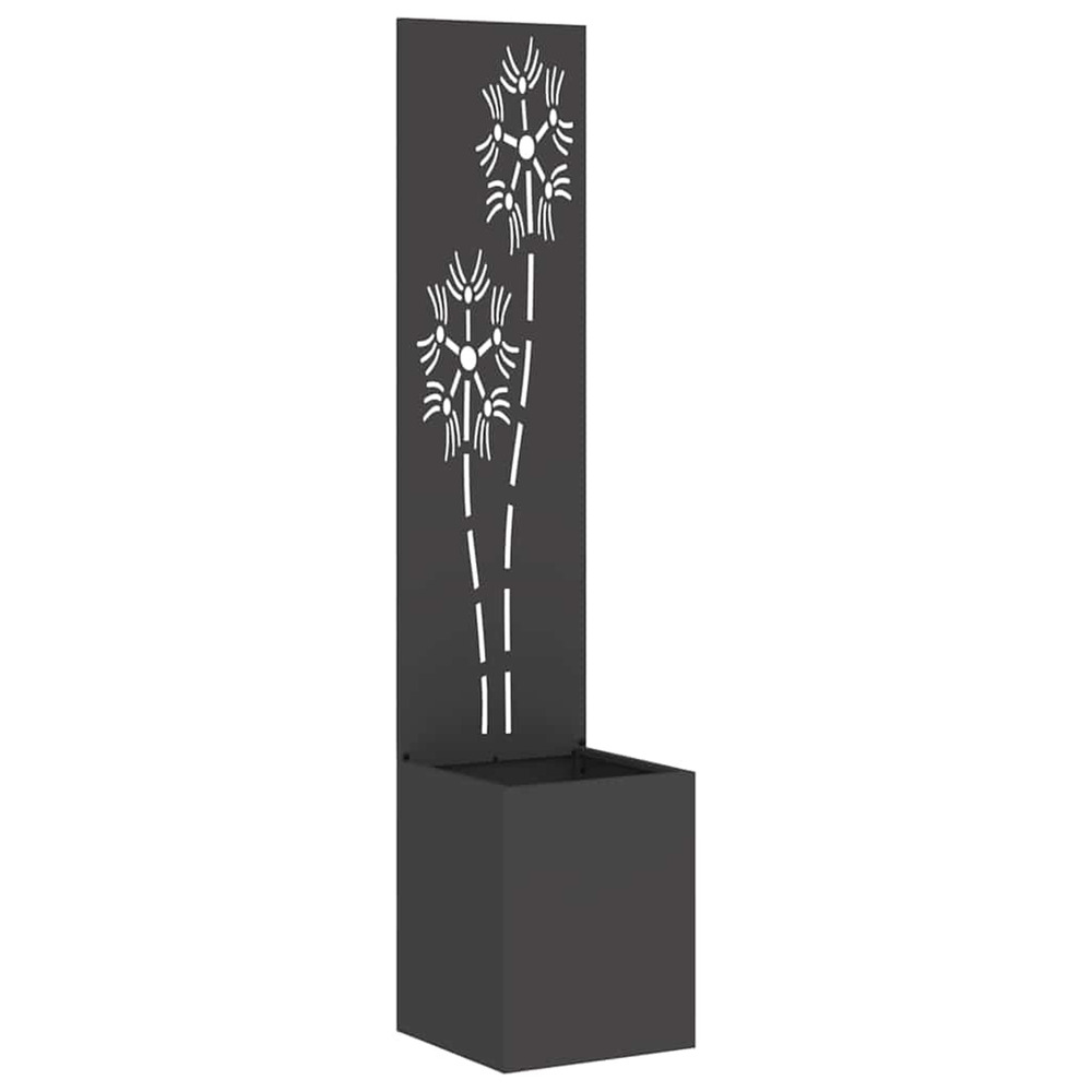 Écran de confidentialité de jardin floral noir 32 x 140 cm