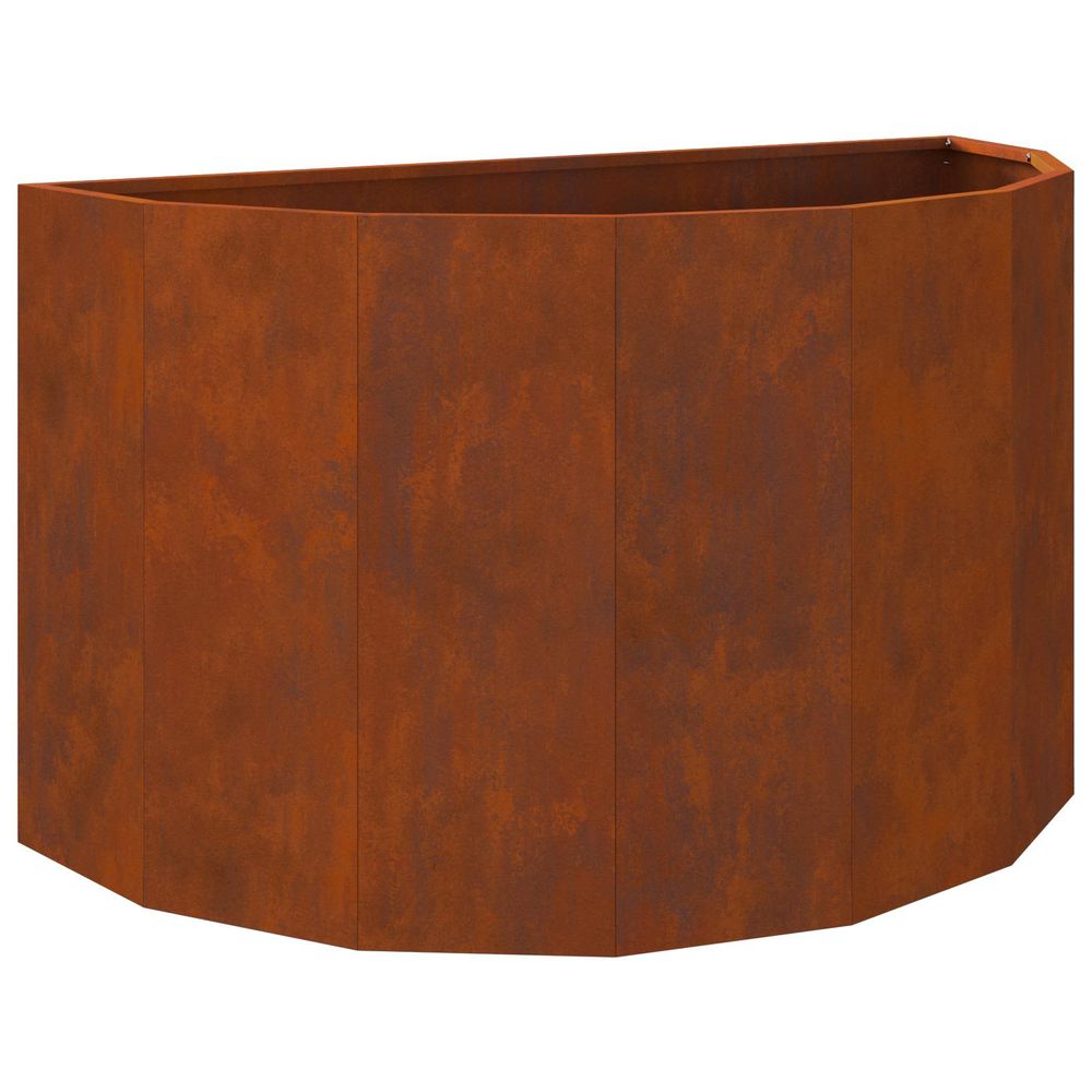 Jardinière d'extérieur rouillé 90 x 45 x 50 cm acier patiné