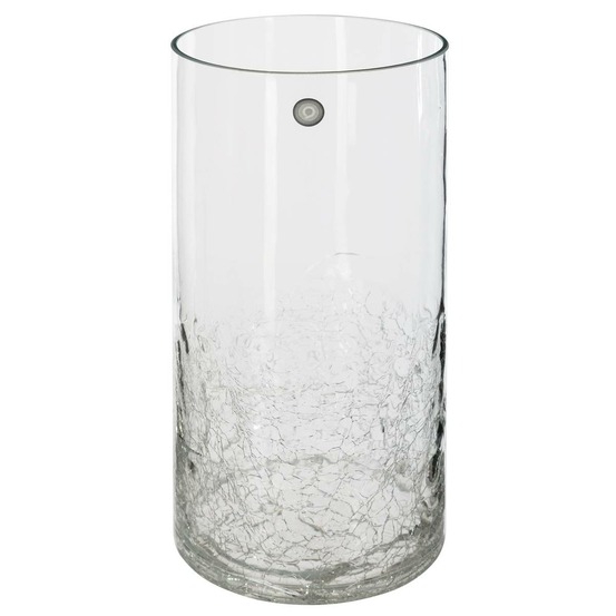 Vase cylindre - verre craquelé - h30 cm