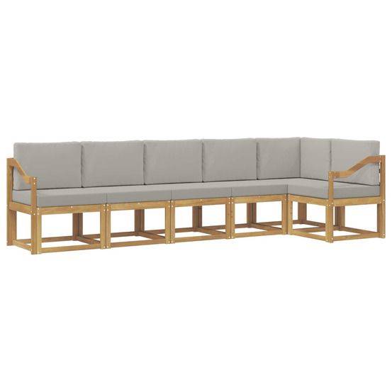 Ensemble de canapés d'extérieur 6 pc blanc et gris clair