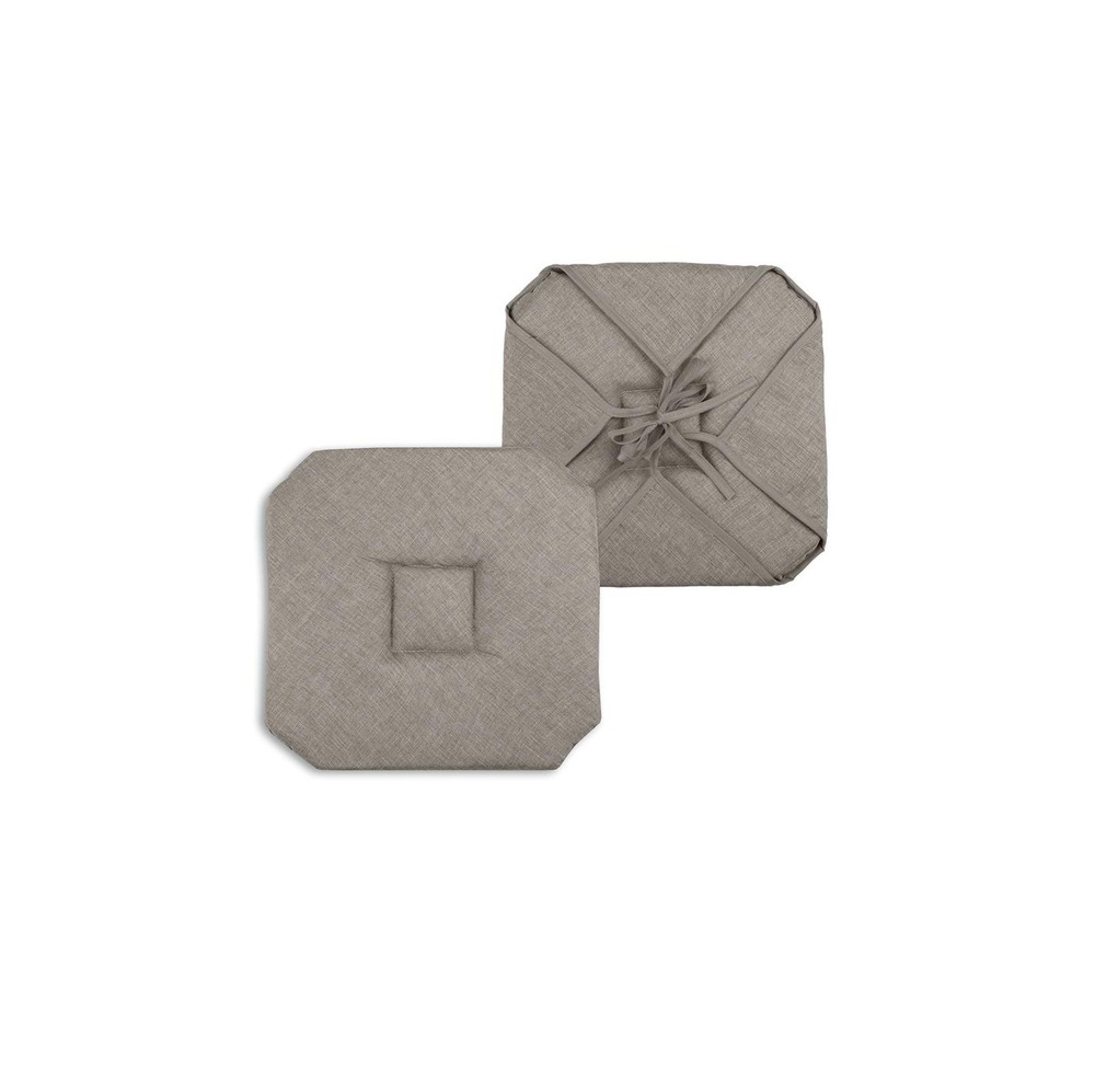 Lot de 2 galettes de chaise 4 rabats chiné