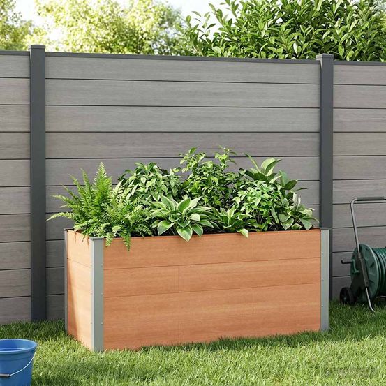 Bac surélevé imputrescible wpc aluminium pour jardin plantation 150x50cm