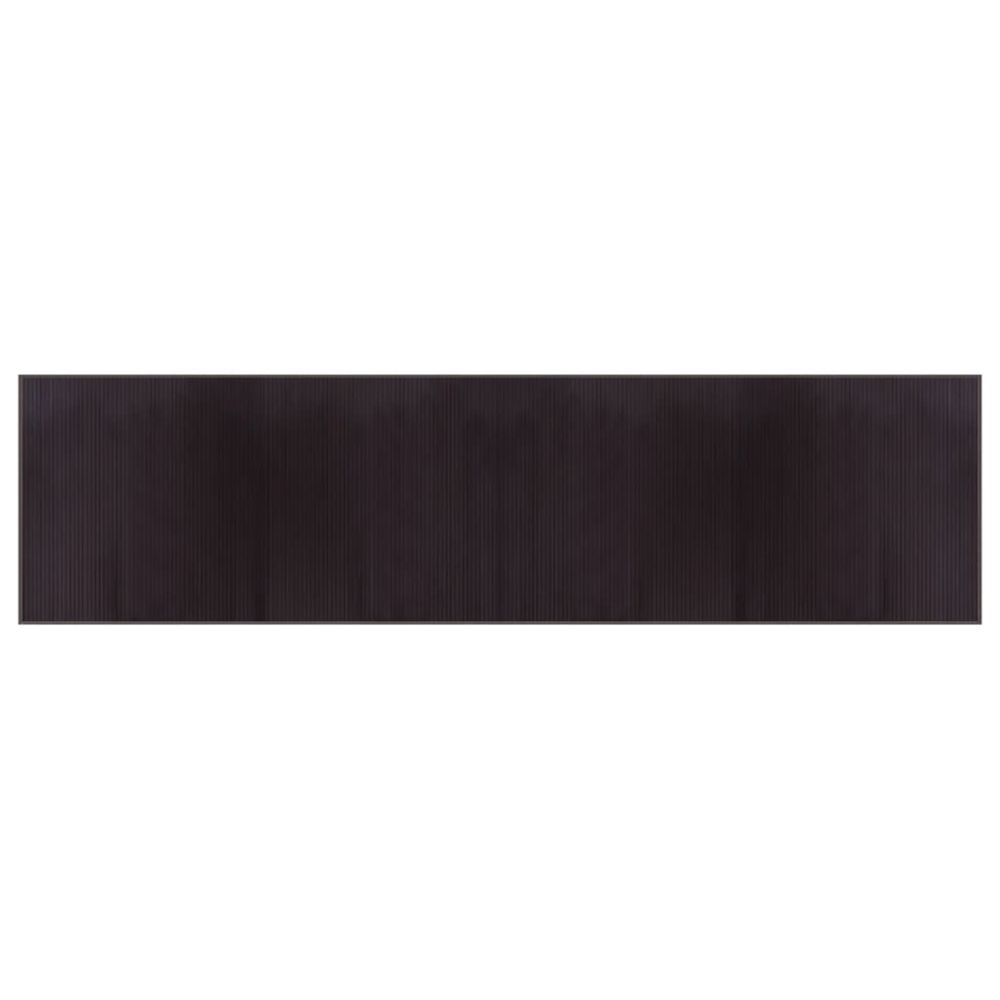Tapis rectangulaire marron foncé 100x400 cm bambou
