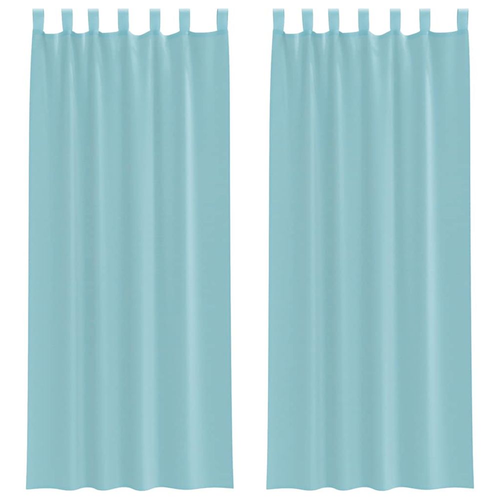 Rideaux en voile avec boucles 2 pcs turquoise 140x260 cm