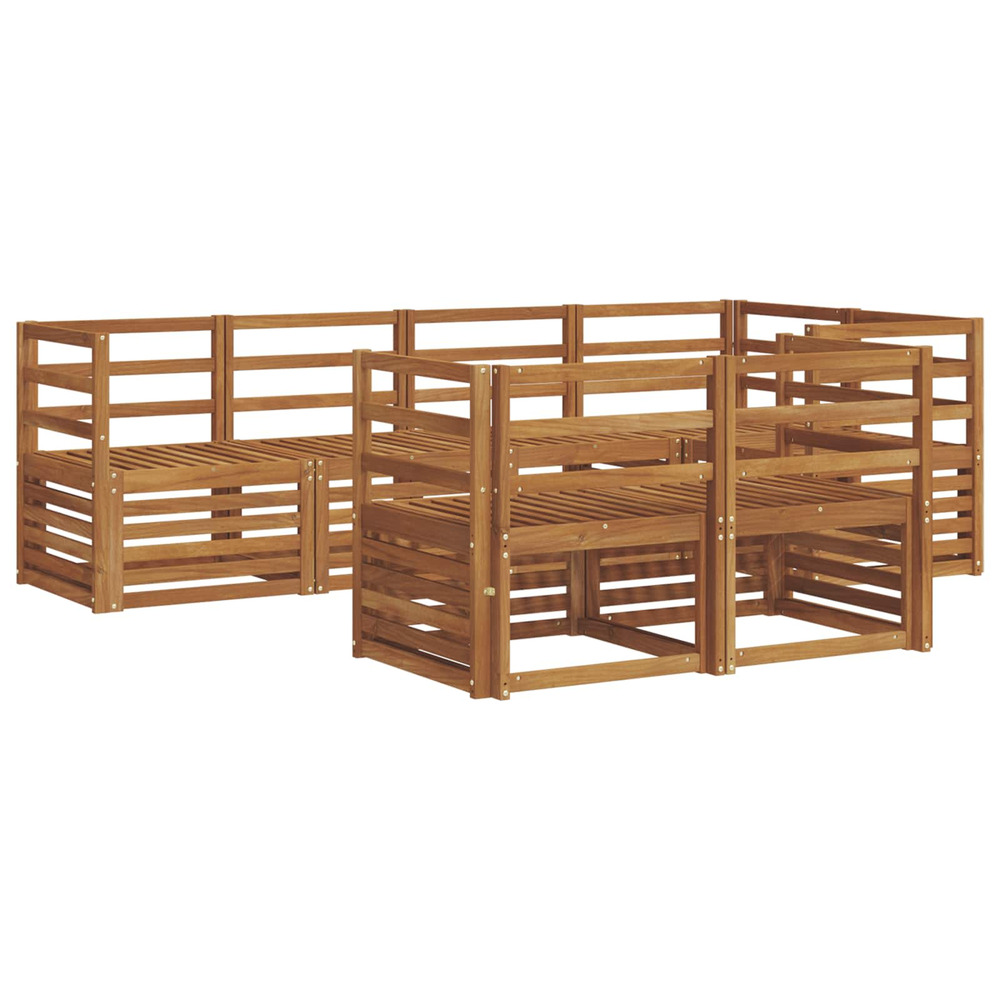 Ensembles de canapés 7 pcs naturel bois d'acacia massif