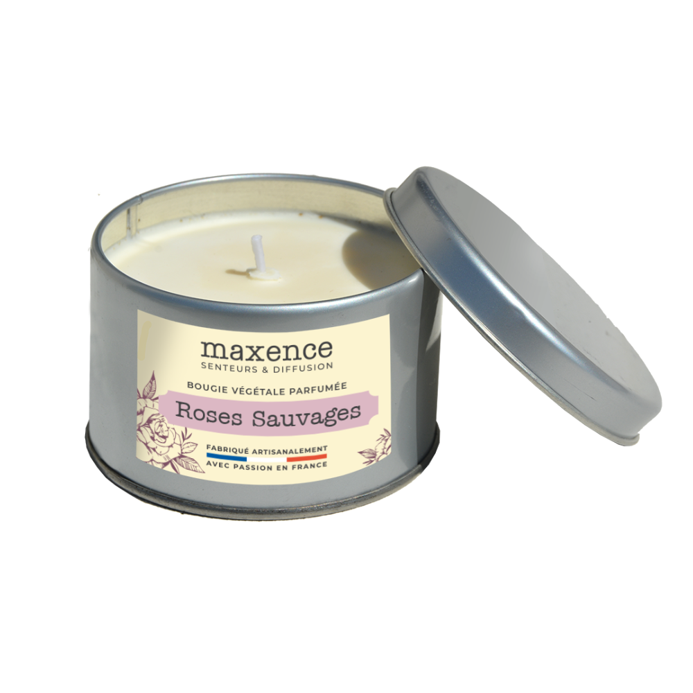Bougie parfumée cire végétale de soja - rose sauvage - 190g