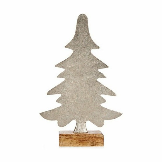 Sapin de noël 6 x 25,5 x 16 cm argenté métal