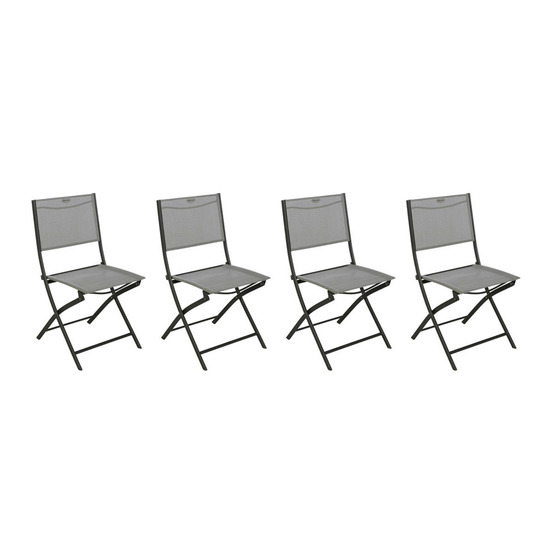 Lot de 4 chaises de jardin pliantes modula galet & graphite
