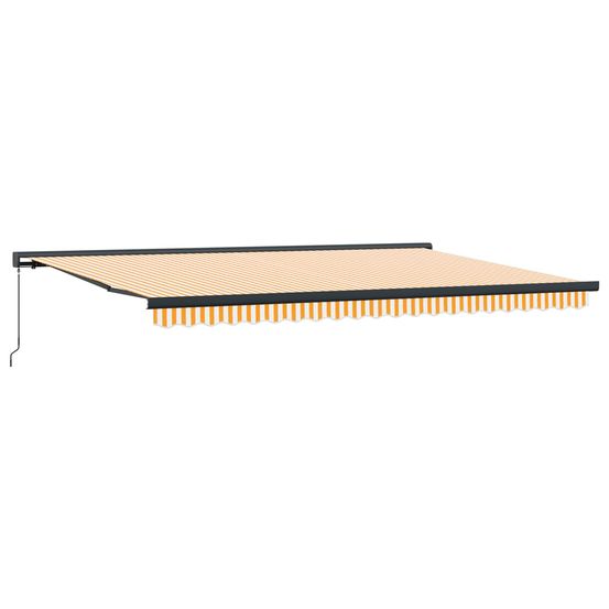 Auvent rétractable jaune et blanc avec cadre anthracite 5 x 3 m