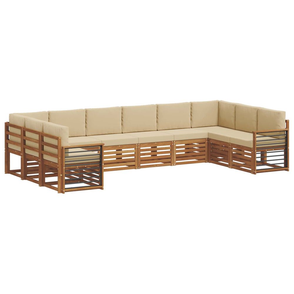Ensemble de canapés d'extérieur 10 pc naturel et beige