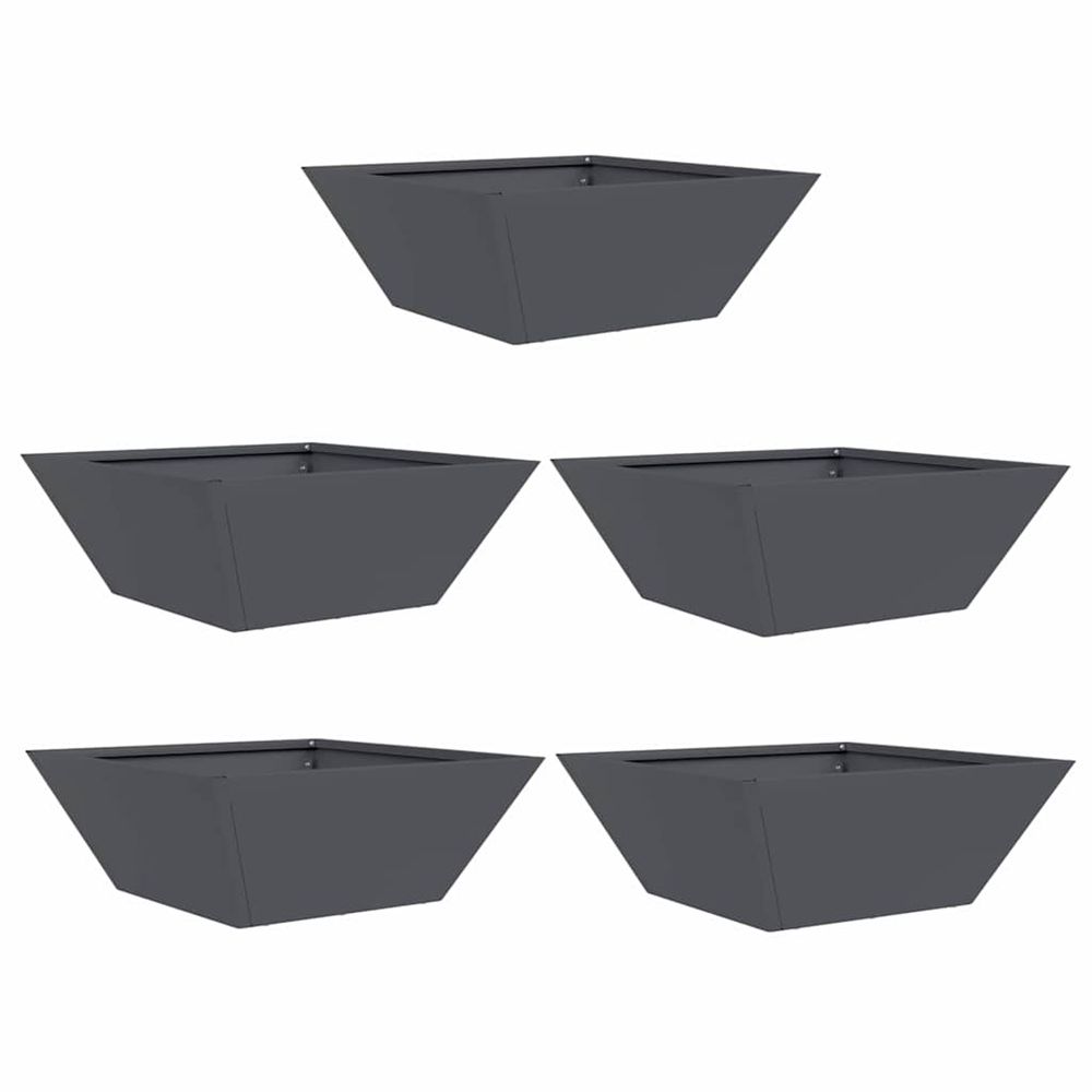 Cache-pot de jardin 5 pc anthracite 40 x 40 x 15 cm