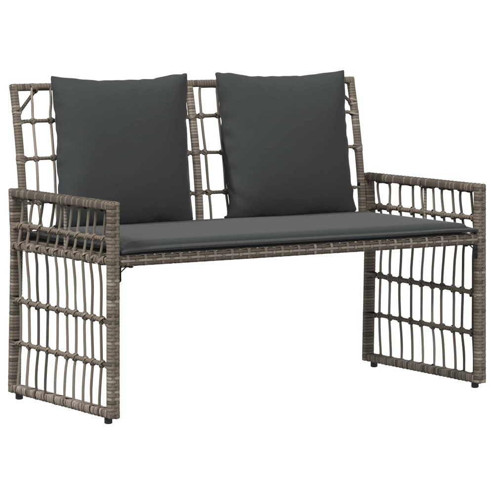 Banc extérieur uni gris et gris foncé 116 x 55 x 82 cm