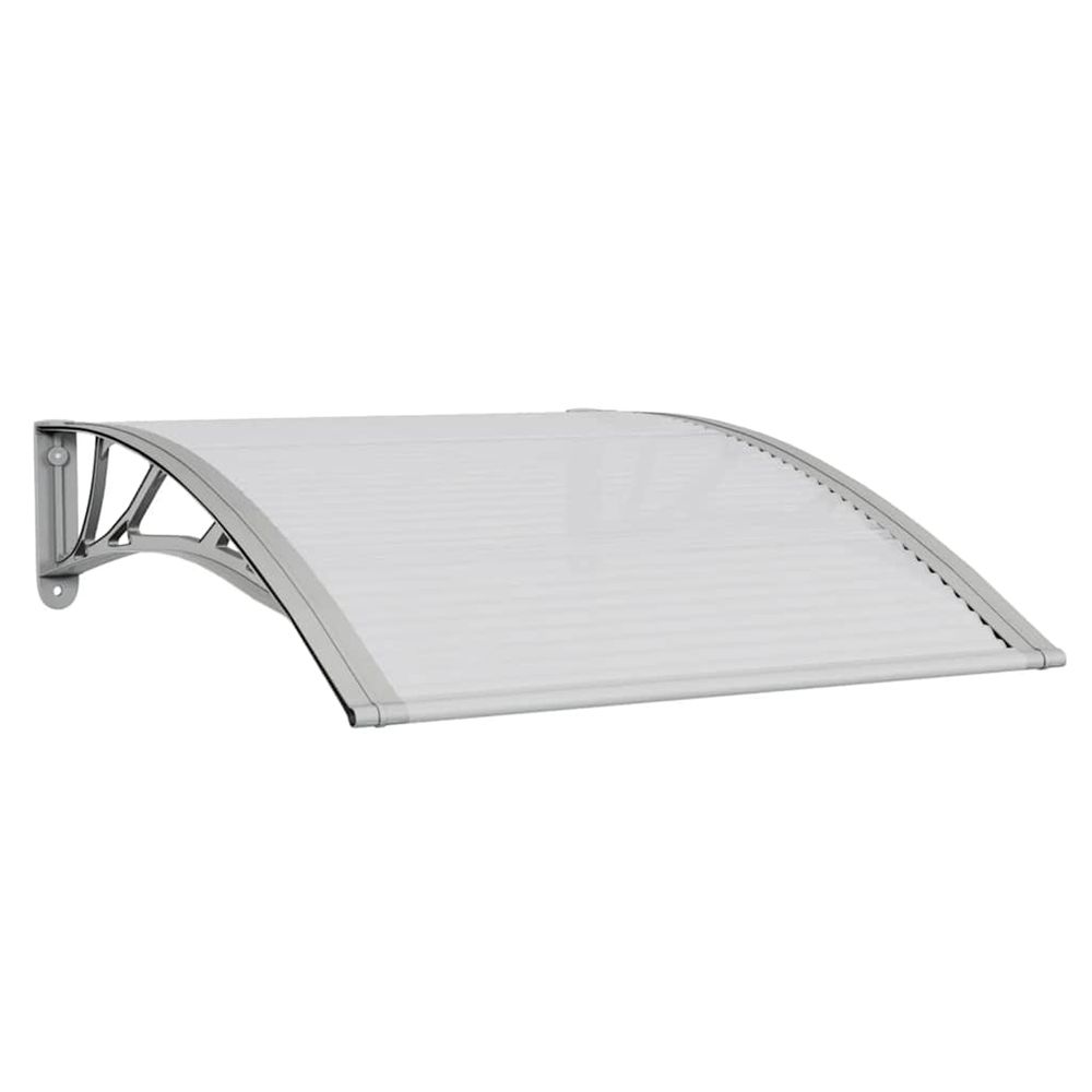 Auvent de porte gris et transparent 100 x 75 cm en polycarbonate