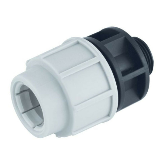 Ø 32 mm filetage 3/4, un raccord à compression mâle.