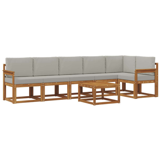 Ensemble de canapés d'extérieur 7 pcs gris naturel et clair