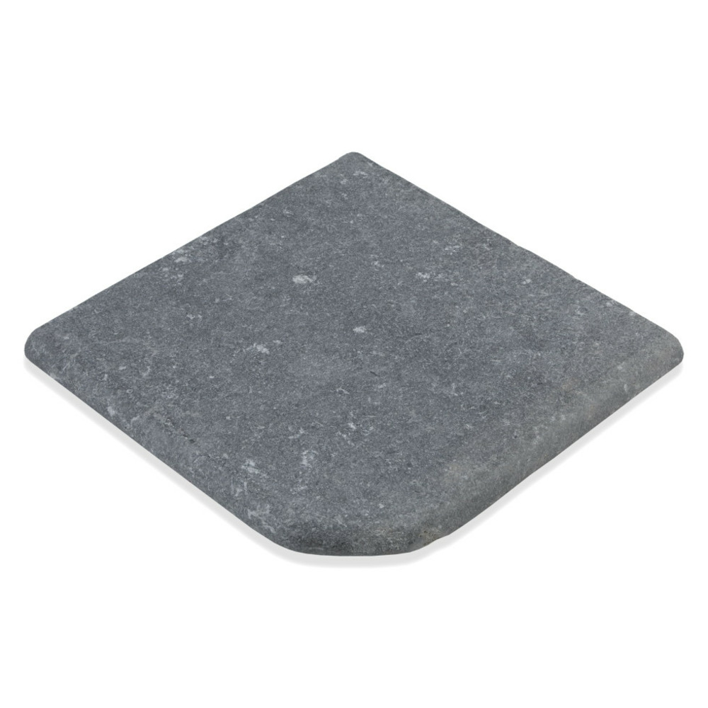Margelle angle sortant pierre d'egypte grise 30x30x3 cm bord 1/2 rond (à l'unité) - ro'ma nature