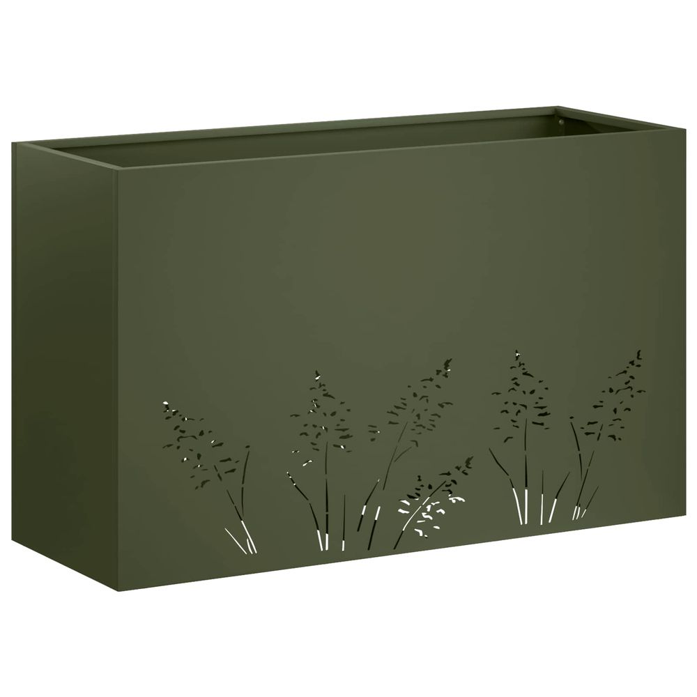 Cache-pot de jardin vert olive 80 x 20 x 49 cm