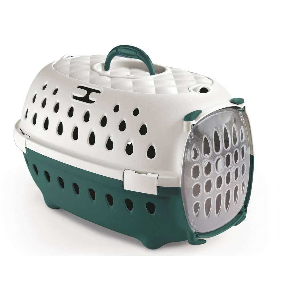 Cage de transport smart chic verte max 6 kg pour petit chien et chat