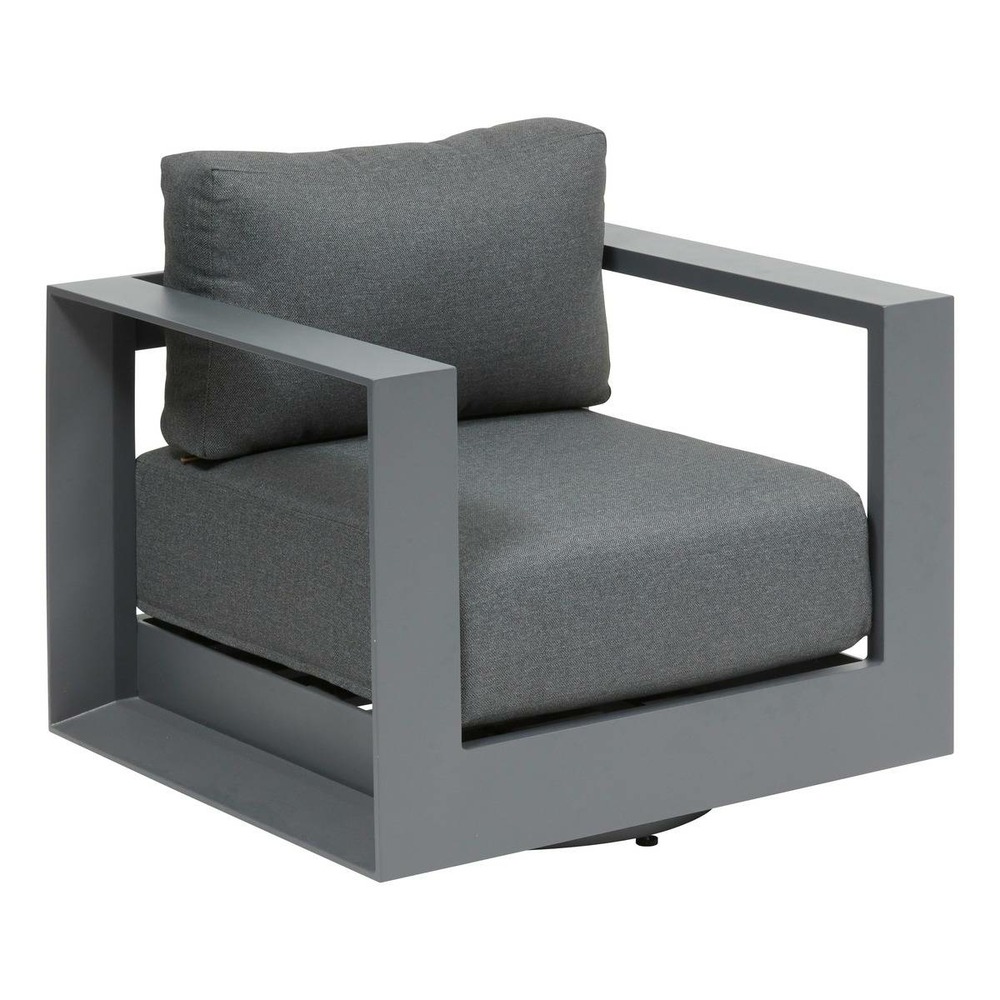 Fauteuil de salon de jardin rotatif allure gris / graphite