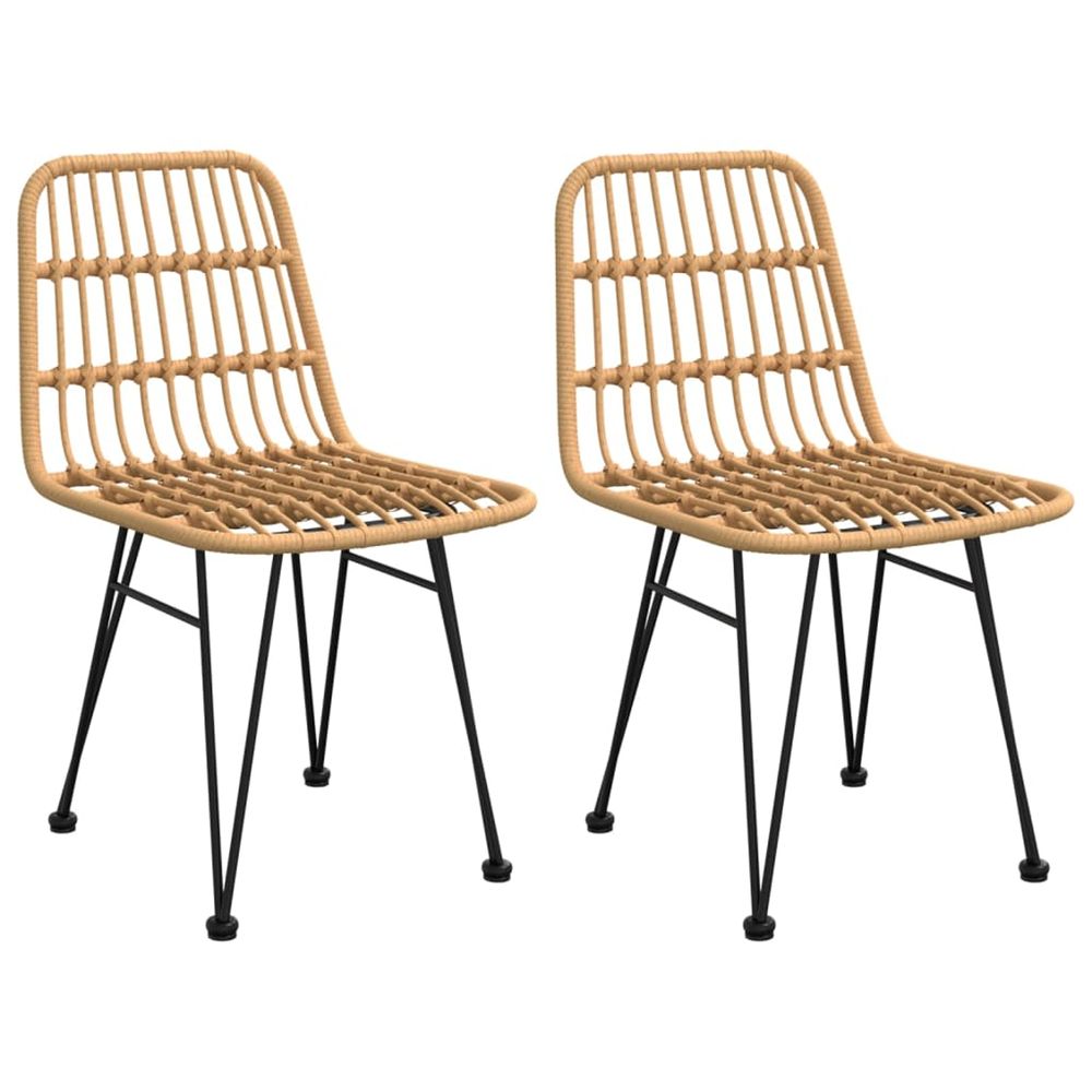 Chaises de jardin lot de 2 48x62x84 cm résine tressée