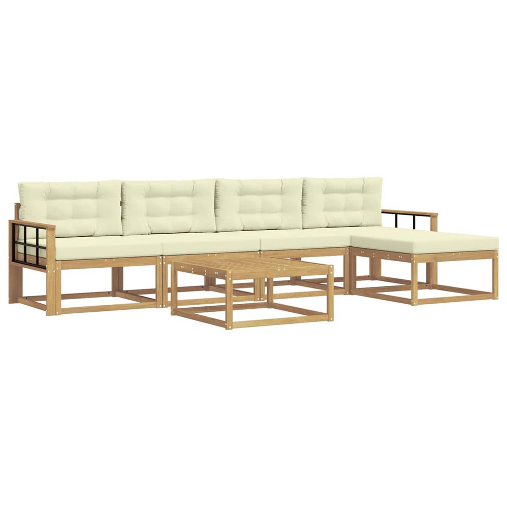 Ensemble de canapés d'extérieur 6 pc blanc et crème polyester