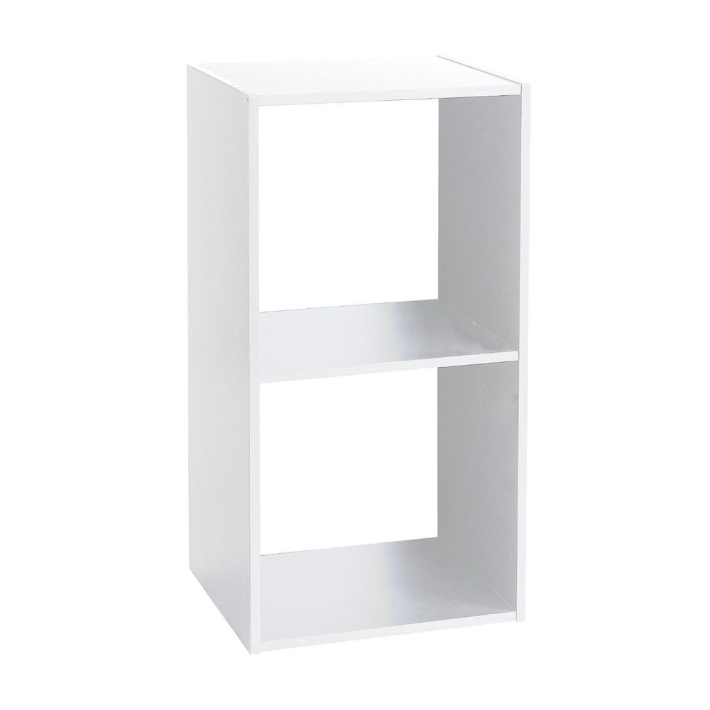 Meuble étagère 2 cases de rangement blanc h 67.5 cm - à poser ou mural