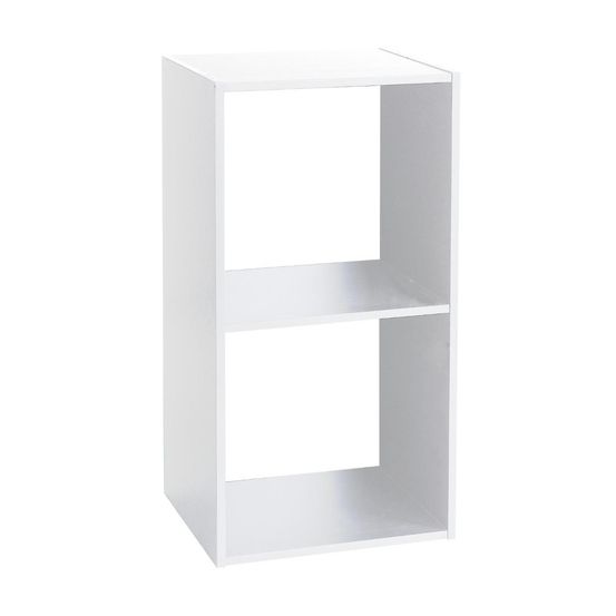 Meuble étagère 2 cases de rangement blanc h 67.5 cm - à poser ou mural