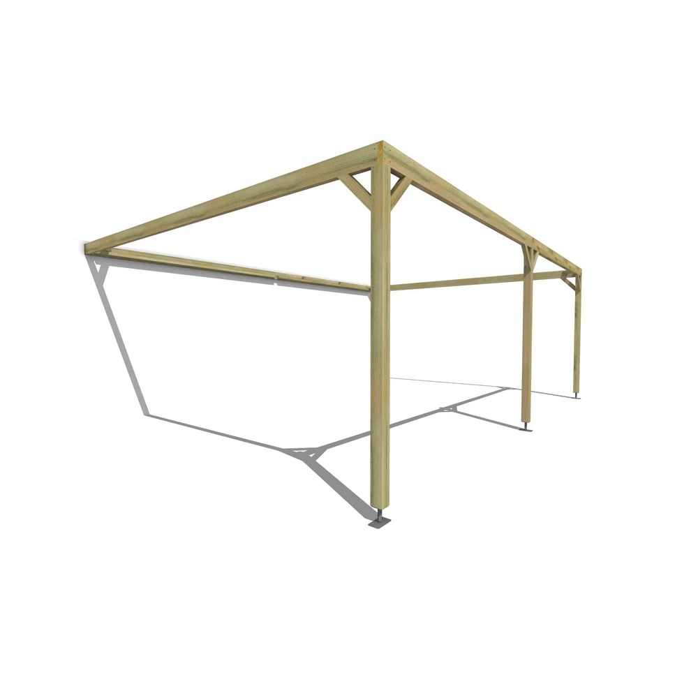 Pergola bois • 7m x 5m • adossée • cadre simple • livraison comprise