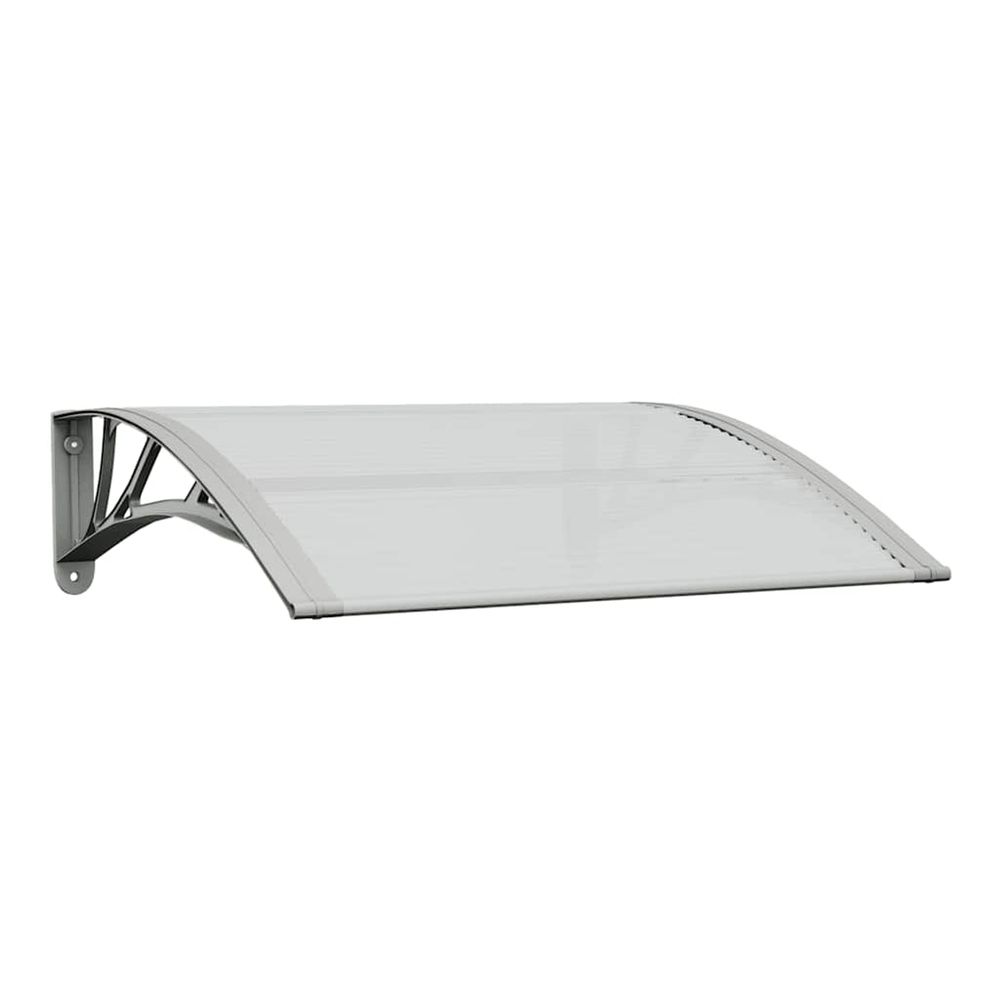 Auvent de porte gris et transparent 80 x 75 cm en polycarbonate
