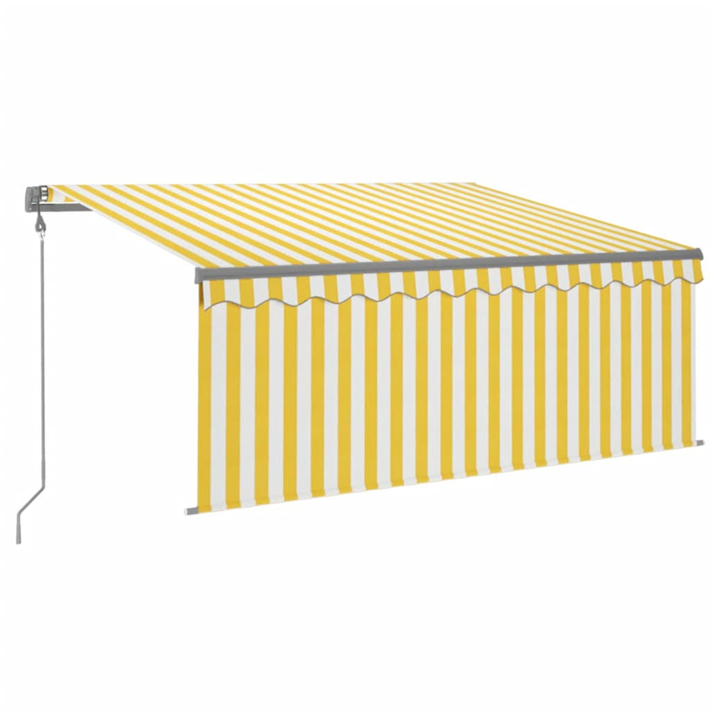 Auvent rétractable automatique avec store 3x2,5m jaune et blanc