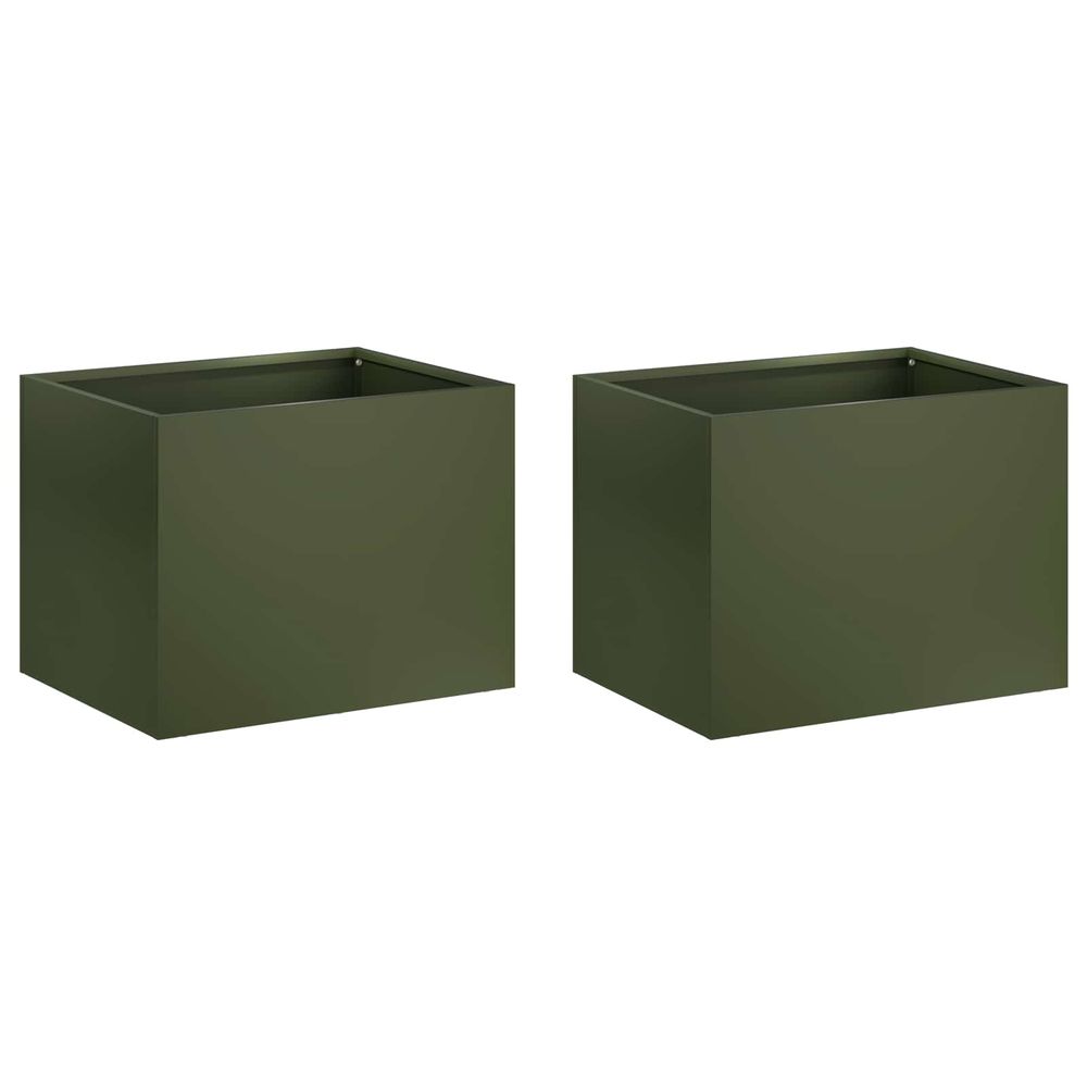 Cache-pot de jardin 2 pc vert olive 40 x 30 x 30 cm