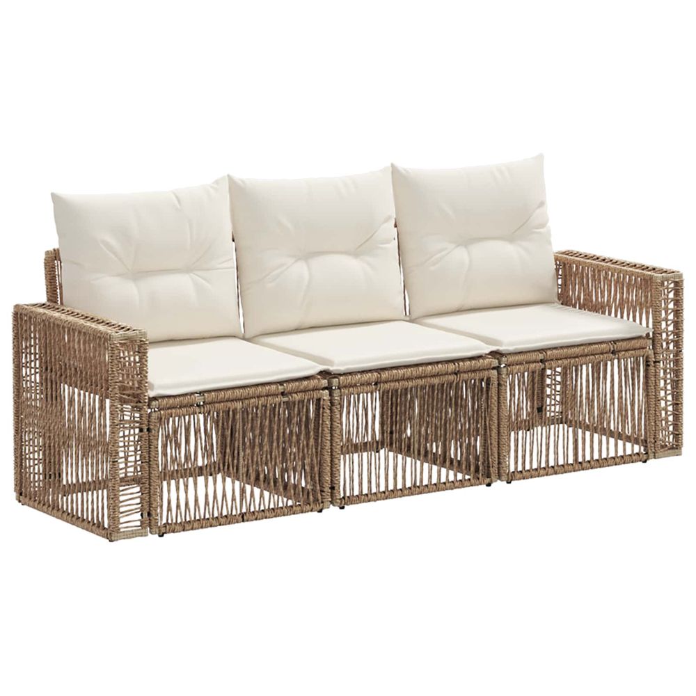 Ensemble de canapé de jardin 3 pc beige et blanc crème