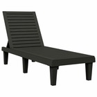 Transat chaise longue bain de soleil lit de jardin terrasse meuble d'extérieur 155 x 58 x 83 cm polypropylène noir
