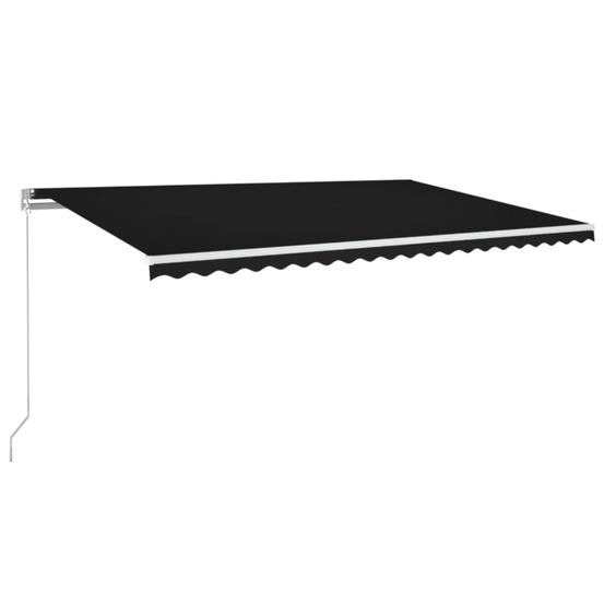 Auvent manuel rétractable avec led 500x350 cm anthracite