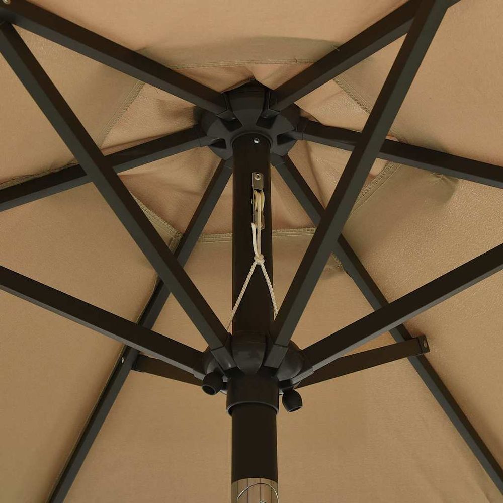 Parasol de jardin avec lumières led taupe 200x211 cm aluminium