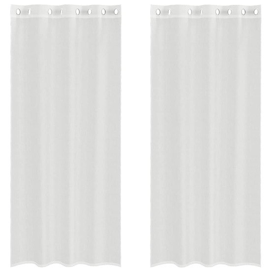 Rideaux en voile avec œillets 2 pcs blanc