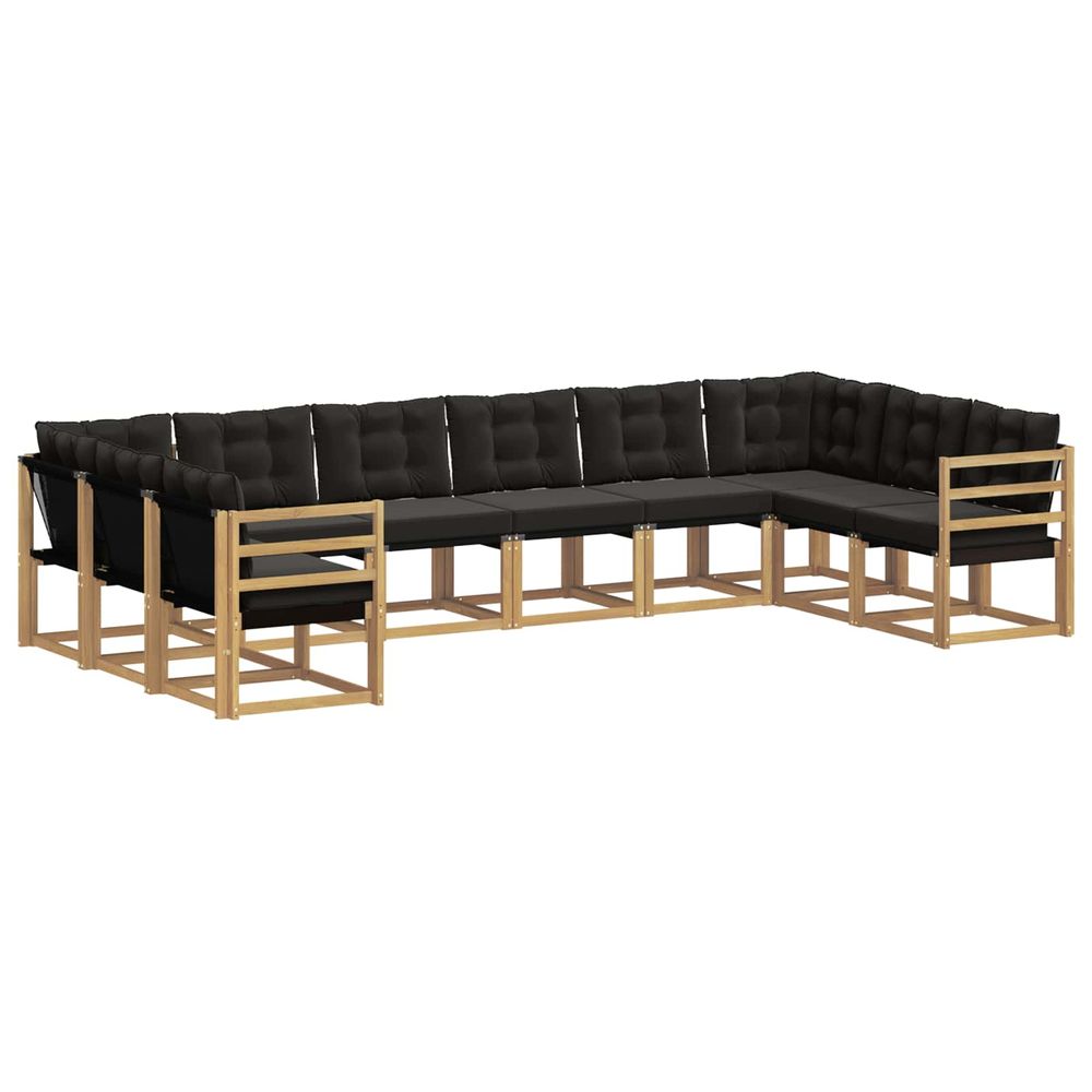 Ensemble de canapés d'extérieur 10 pc blanc et noir