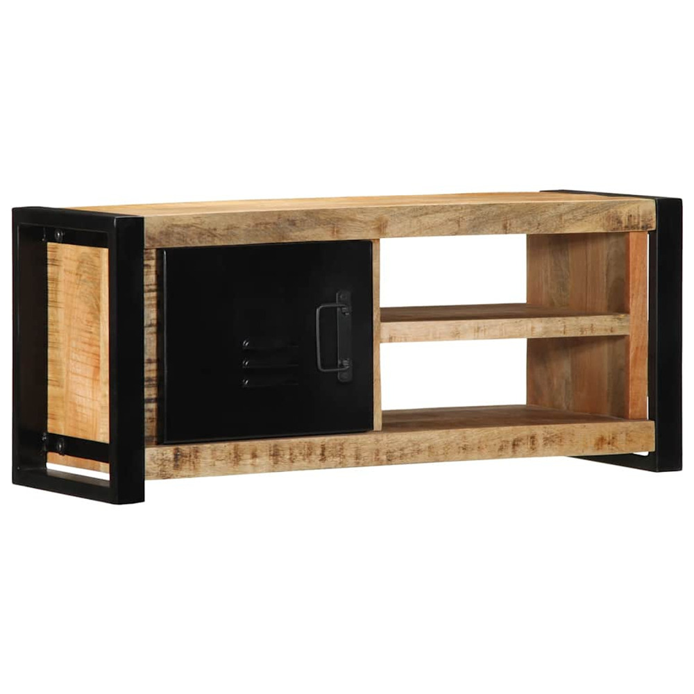 Meuble tv 80x30x35 cm bois massif de manguier brut