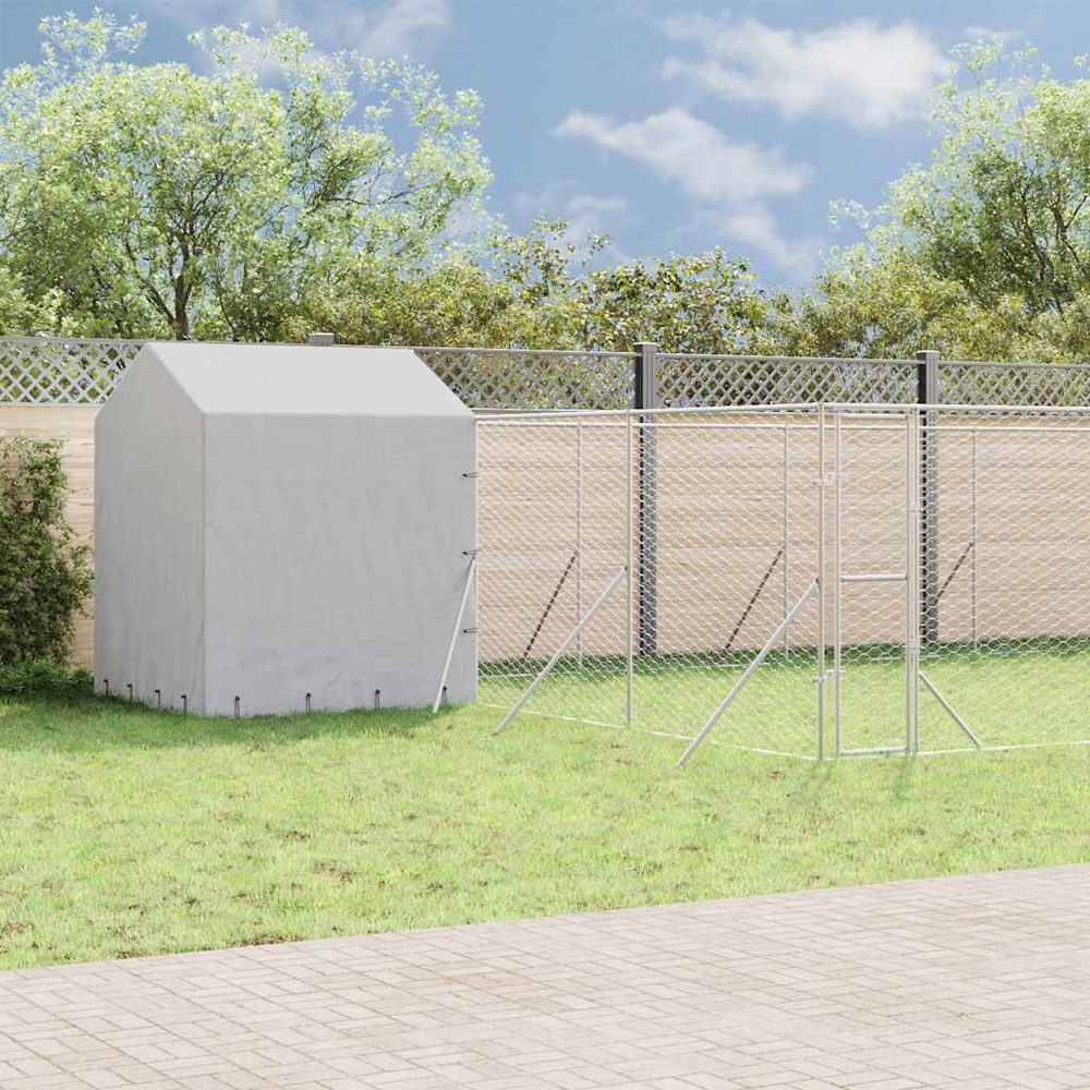Enclos extérieur pour chien acier galvanisé avec toit et parois 10x6x2,5 m