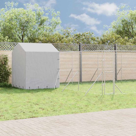 Enclos extérieur pour chien acier galvanisé avec toit et parois 10x6x2,5 m