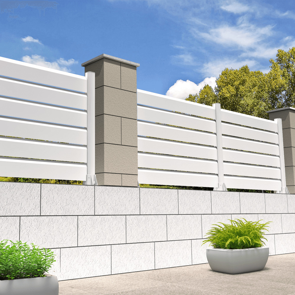 Clôture brise-vue 6 lames l 1911 x h 886 mm (blanc satiné ral9010)