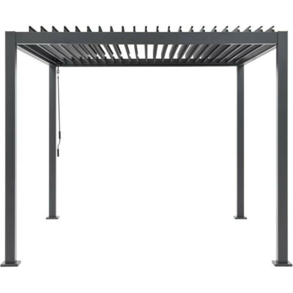 Pergola bioclimatique gaya - structure en aluminium et en acier - 290x290xh240 cm - gris