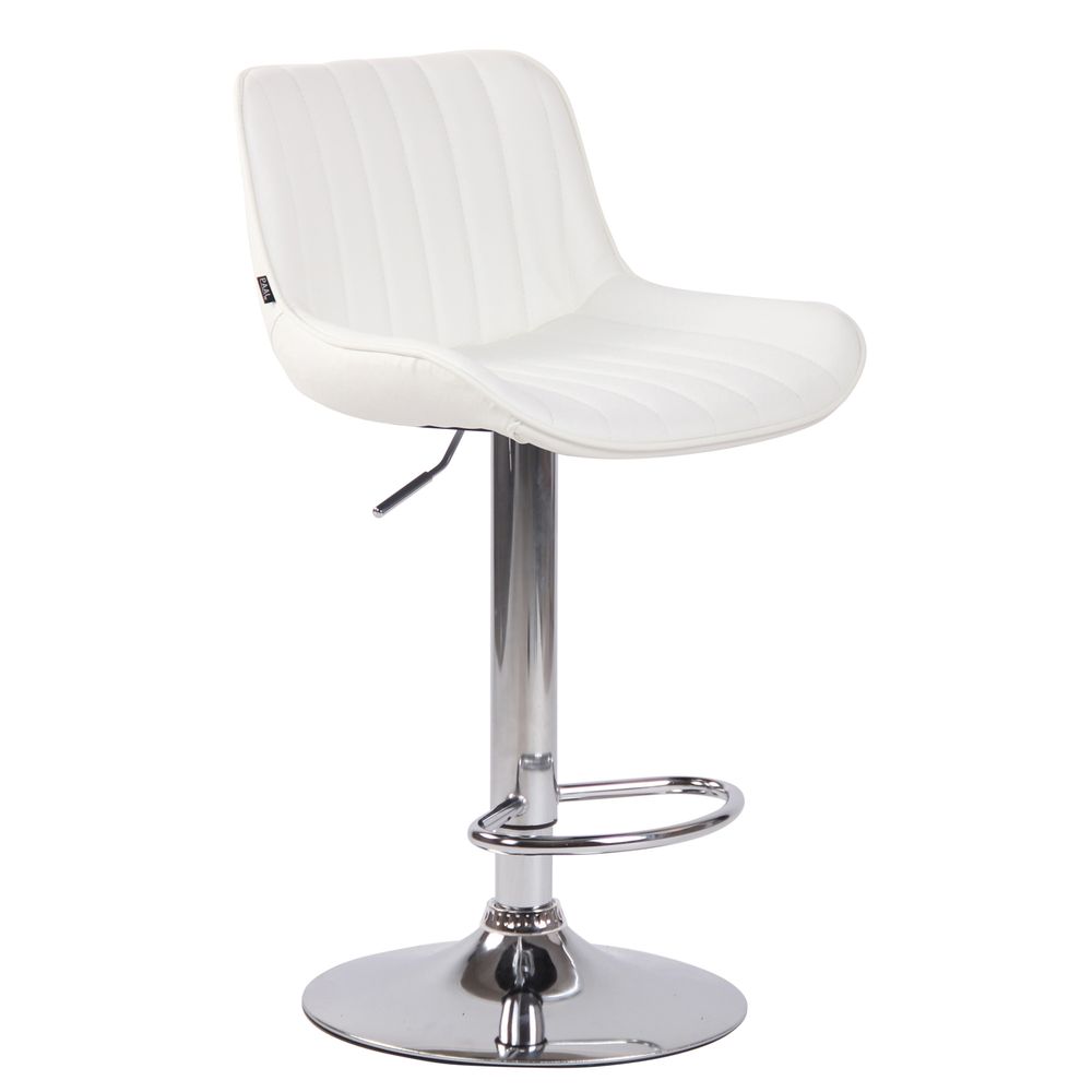 Tabouret de bar lentini simili cuir chromé